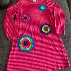 Hanna Andersson Pink Striped Dress w/Ruffle flower